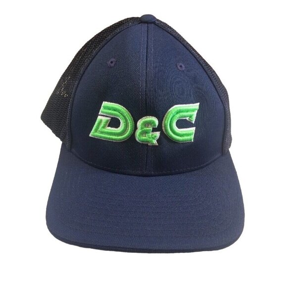 D & C Trucking Blue Mesh Truckers Hat Stretch Fitted S-M 6 7/8-7 3/8 Embroidered - Picture 1 of 9